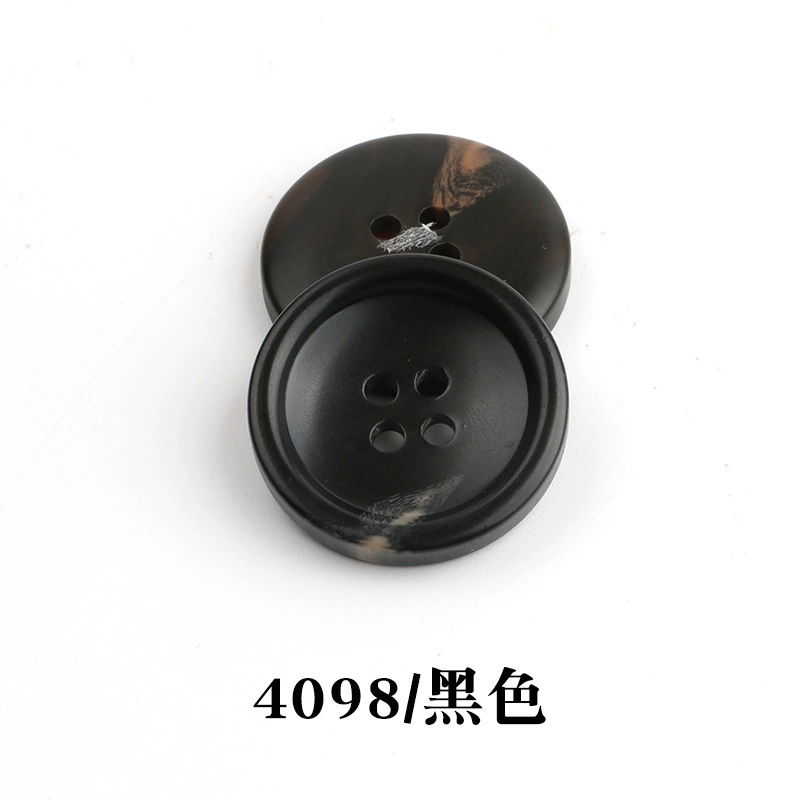 Spot wholesale resin pattern button suit button round edge four-eye coat windbreaker suit jacket button 4100