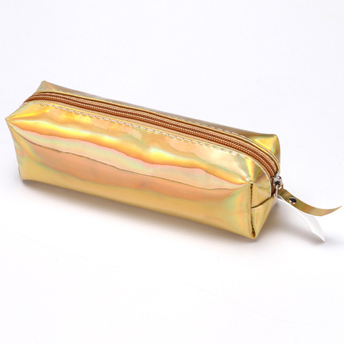Stationery box laser pencil bag Korean girl heart simple pencil bag student girl creative cute cylinder storage bag