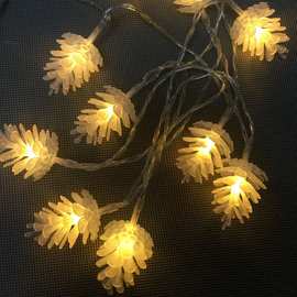 松果灯串AA电池款户外花件圣诞灯装饰配件塑料led创意灯