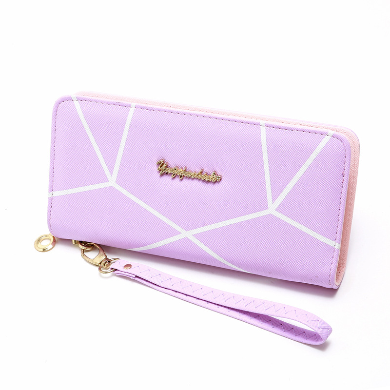 Korean Zipper Geometric Pattern Wallet display picture 6