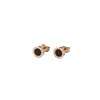 Black earrings stainless steel, golden accessory for beloved, European style, pink gold