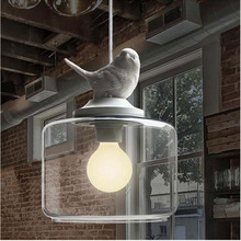 北欧玻璃小鸟吊灯餐厅吧台创意儿童房阳台单头玻璃小鸟吊灯批发