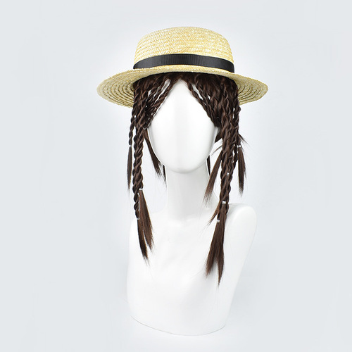 The Fifth Identity Gardener cos wig hand braided double ponytail brown short hair Emma Woods dreadlocks