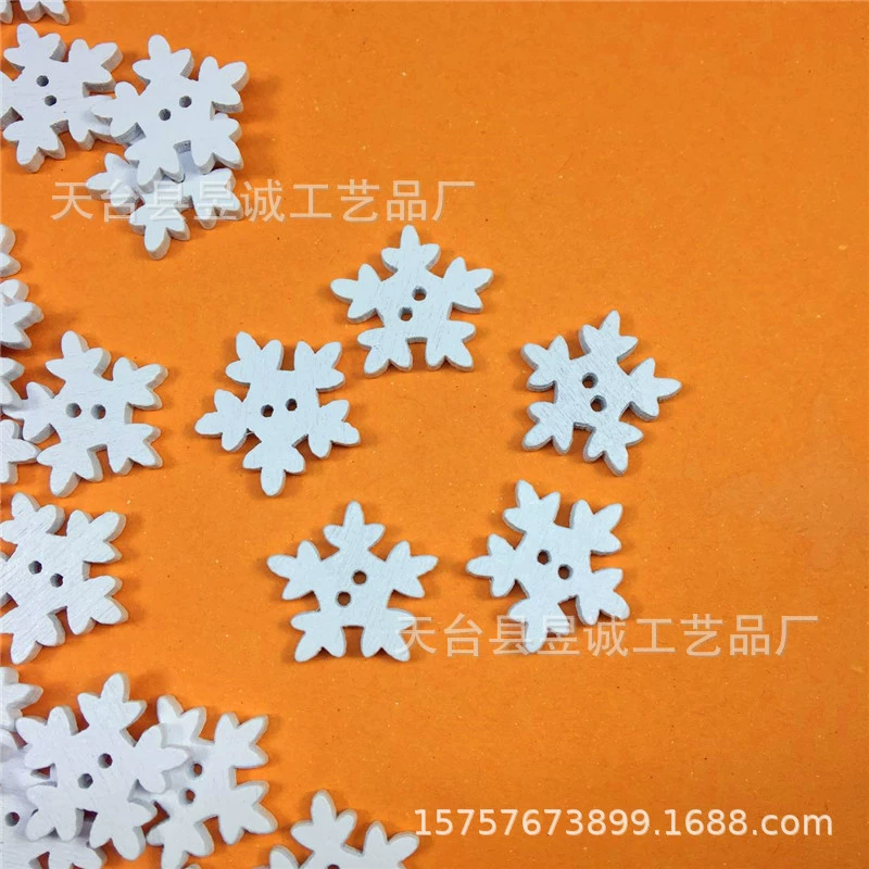 Деревянные рождественские Белые снежинки Рождественские украшения аксессуары для одежды материалы ручной работы своими руками
