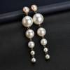 Long fashionable pendant from pearl, earrings, European style