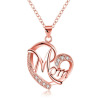 Accessory, two-color necklace heart shaped for mother's day, Amazon, wish, European style, Birthday gift