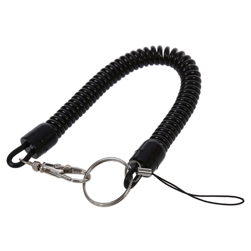 Key elastic lanyard TPU plastic spring rope metal key chain lanyard anti-lost mobile phone rope hardware accessories