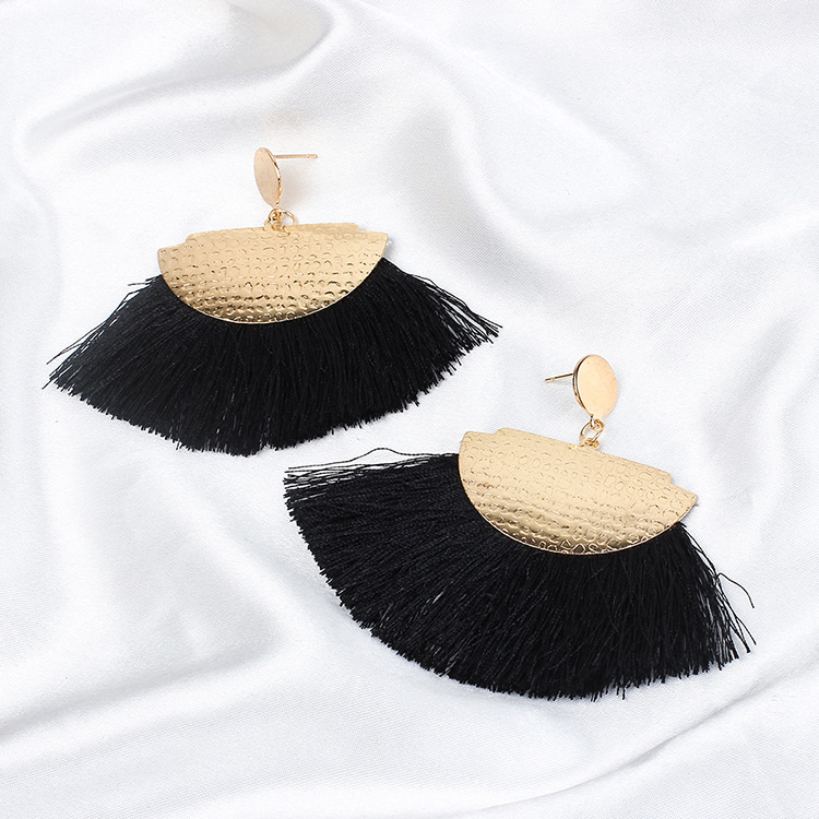 New Ethnic Style  Fashion Bright Color Cotton Tassel Earrings display picture 7