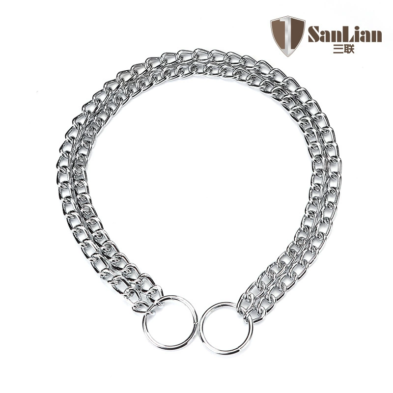 Pujiang Тройная Двухрядная цепь Шейное кольцо Хромированные товары для домашних животных Ошейник для собак Специальная оптовая продажа