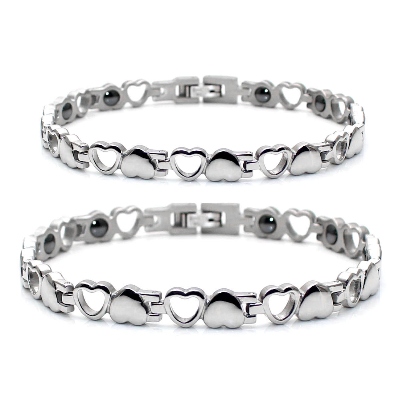 32g Weight Bracelets Classification 1 Piece Quantity Original Design Heart Shape 304 Stainless Steel Polishing Couple Bracelets