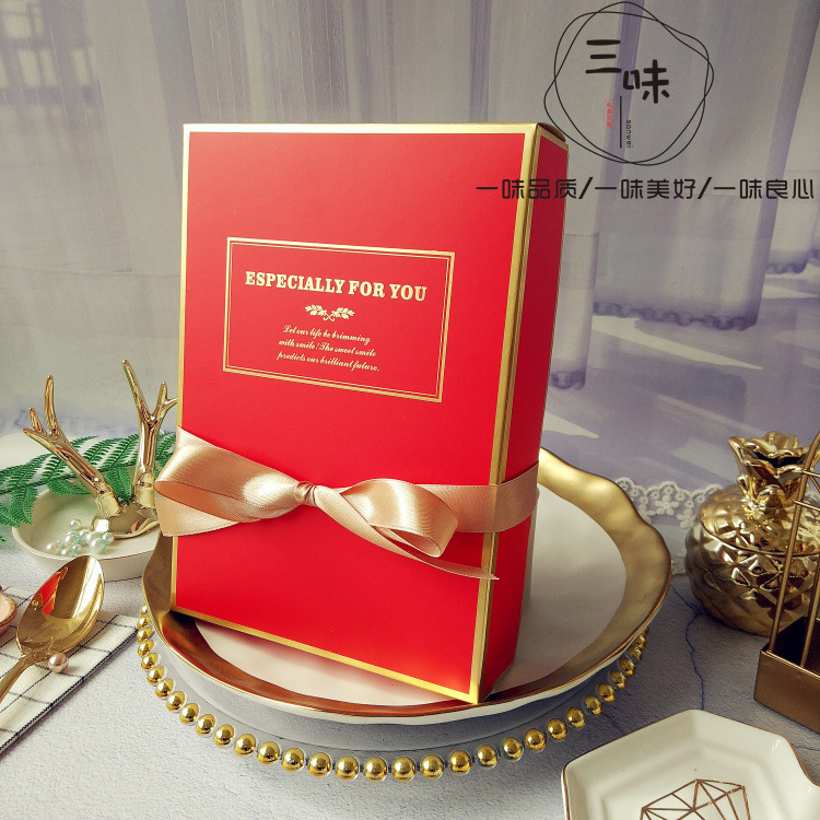 月饼盒80克6粒蛋黄酥盒 红色烫金盒饼干盒牛轧糖盒包装盒