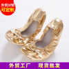 Ballet shoes with bow, polyurethane dancing sports shoes, European style, soft sole, wholesale