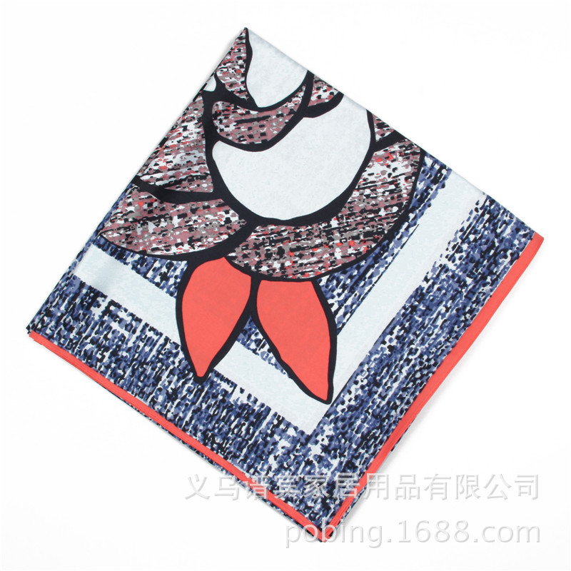 European American New Fashion Silk Scarf Twill Imitation Silk Shawl Scarf display picture 7