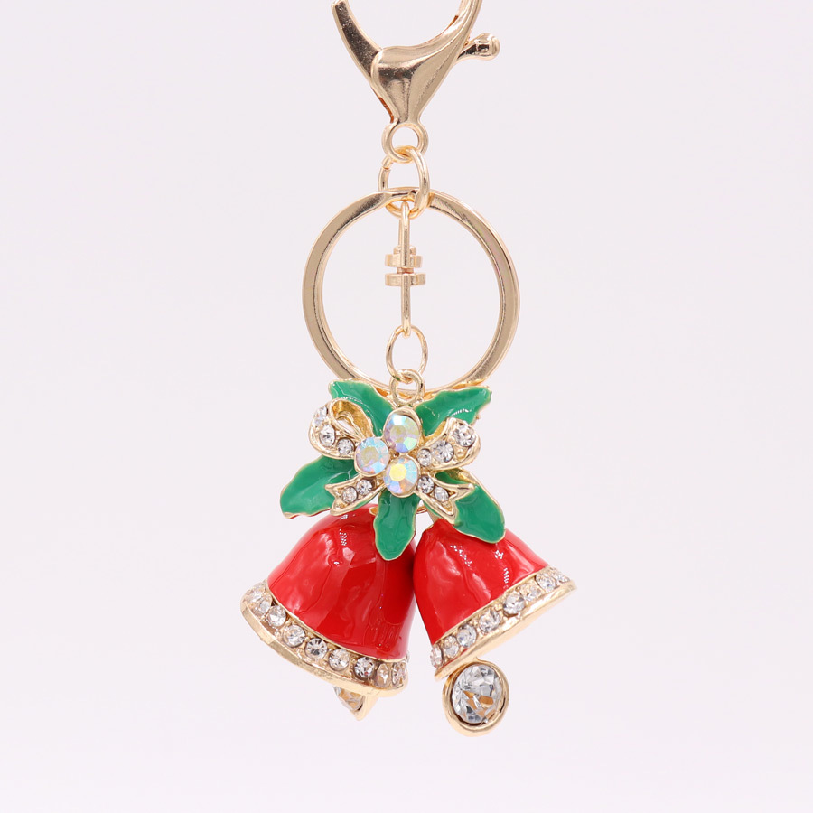 Nuevo regalo caliente aleación diamante gota aceite Navidad serie Santa Claus llavero colgante adornos regalo