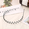 Fashionable universal wavy black headband suitable for men and women for face washing, wholesale