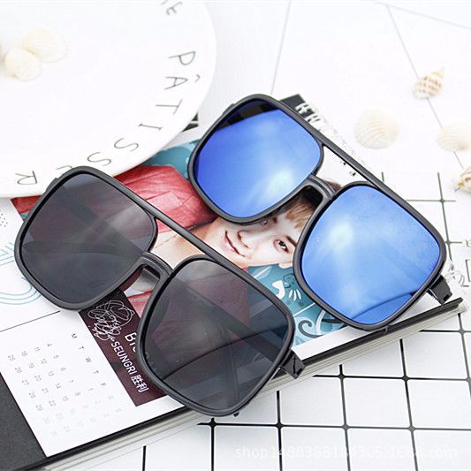 跨境新款韩版太阳镜 时尚潮流网红同款平光镜 复古大方框墨镜