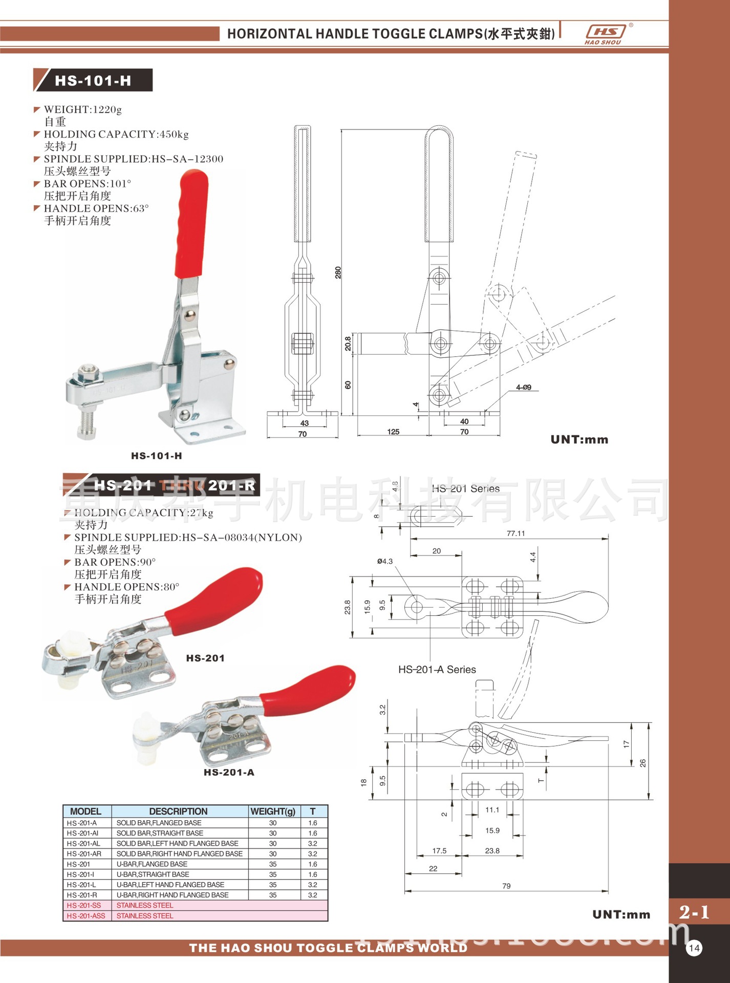 台湾好手夹钳HS-101-H 201-A 201-AL 201-AR 201 201-I 201-SS-阿里巴巴