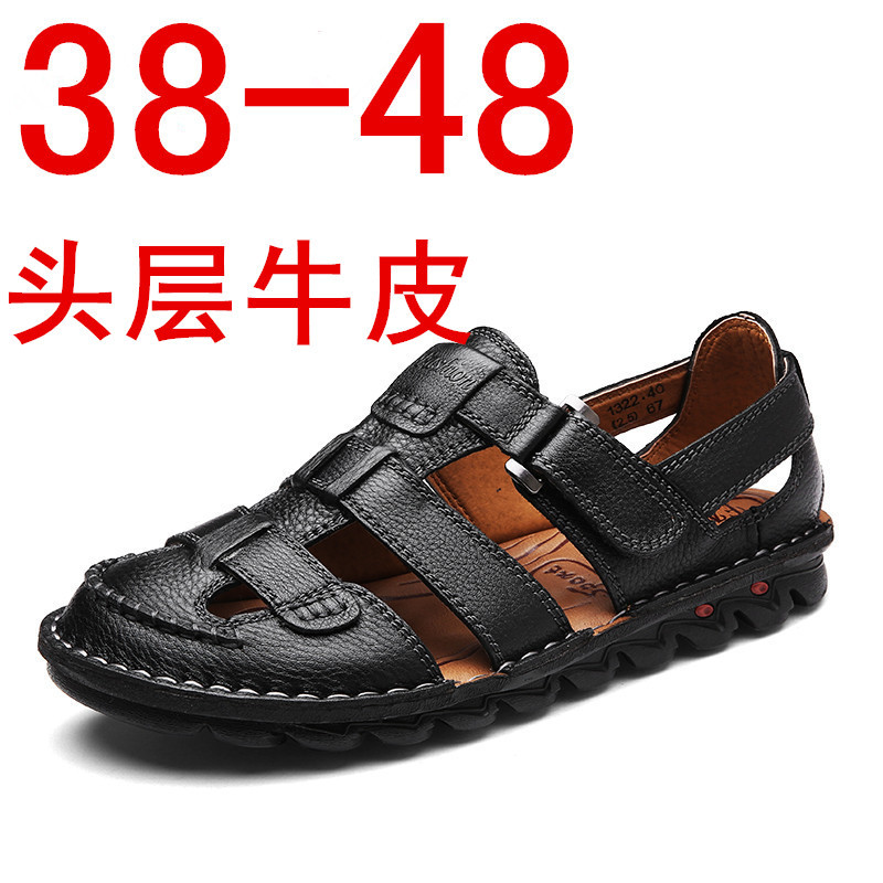 Summer leather sandals for men non-slip...