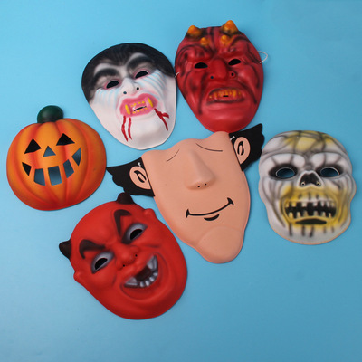 亚马逊欧美新款恐怖南瓜骷髅EVA万圣节面具 半脸魔鬼鬼脸恐怖面具