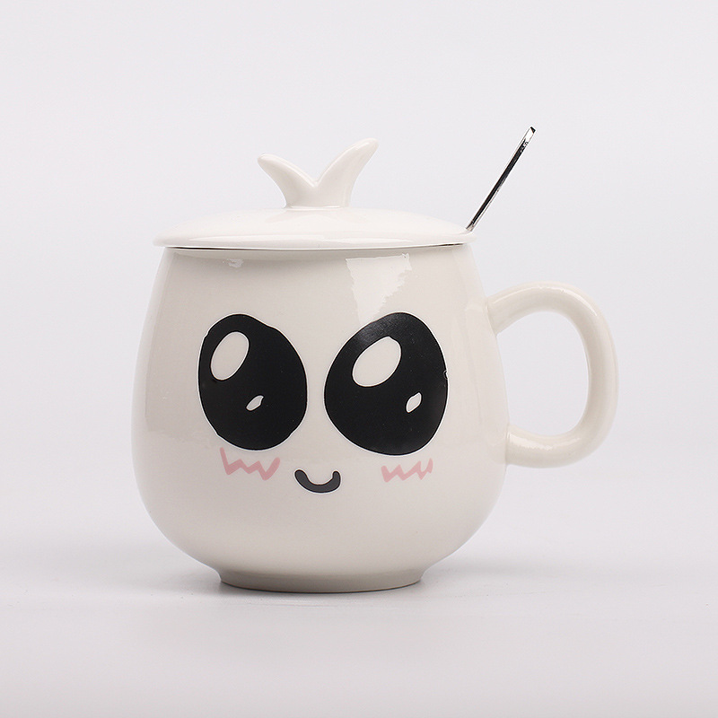 New products Cartoon Ceramic cup Pottery pottery QQ Expression Cup Ceramic cup wholesale Custom mugs LOGO