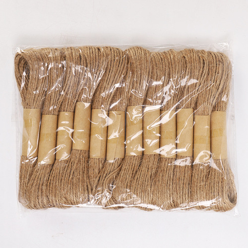 Price of 1mm*10m colorful hemp rope DIY hand-woven retro style photo clip jute rope 12 pieces