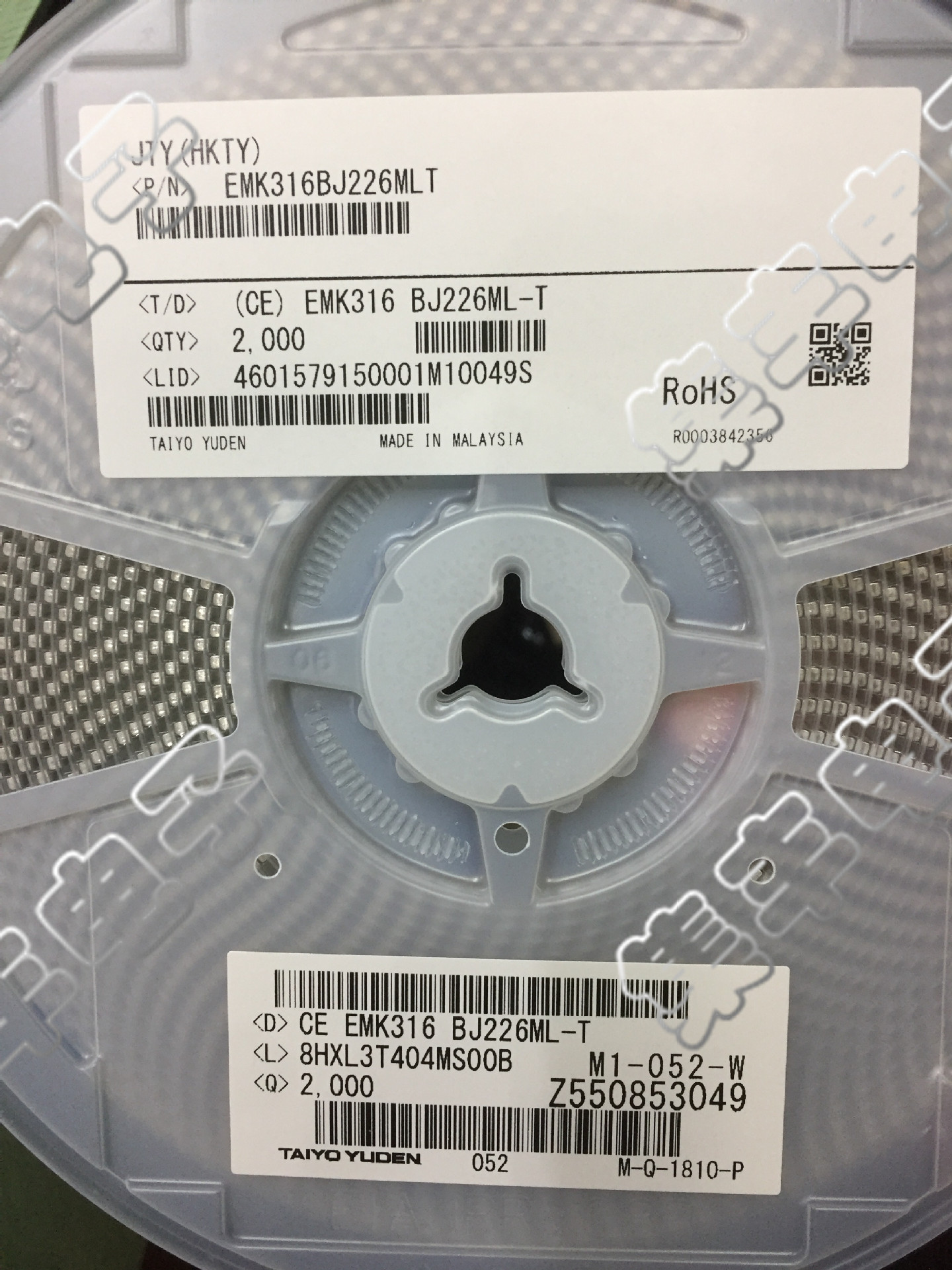 贴片太诱电容 1206(3216) 226M 22uF 16V 20%  实物拍摄