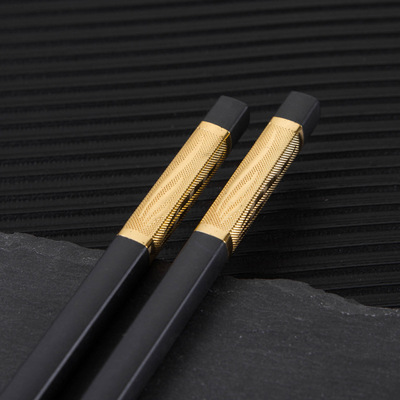 淘货源合金筷子27cm防滑内高温10双礼盒装高档酒店餐馆宴会家用