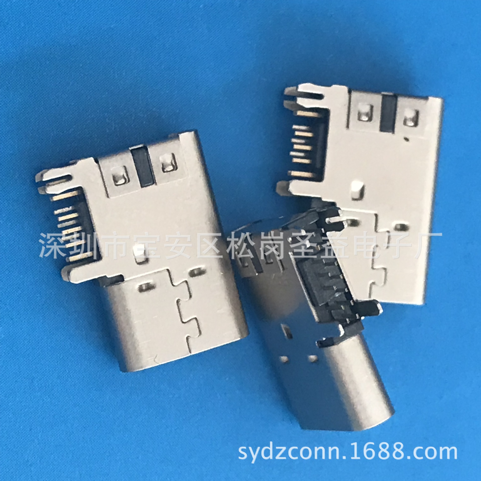 TYPE-C母座 14P侧插 USB 3.1 90度侧立式 type c四脚插板dip-阿里巴巴