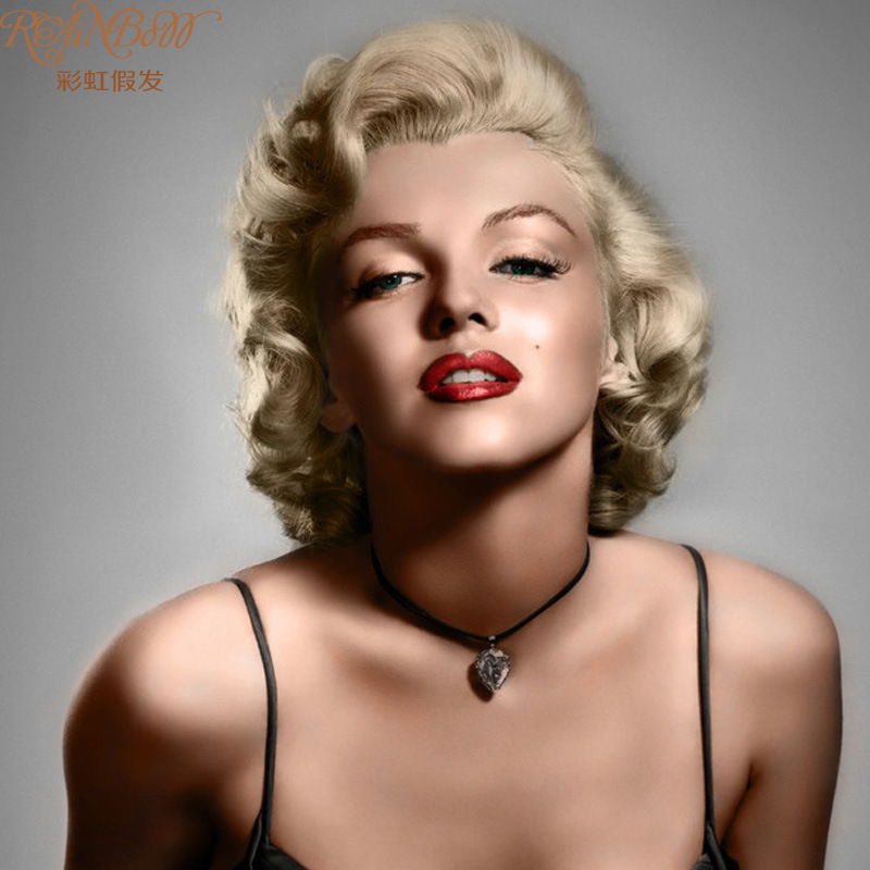 Marilyn Monroe wig short hair curly hair cosplay wig head cover stage performance European and American wig female fashion