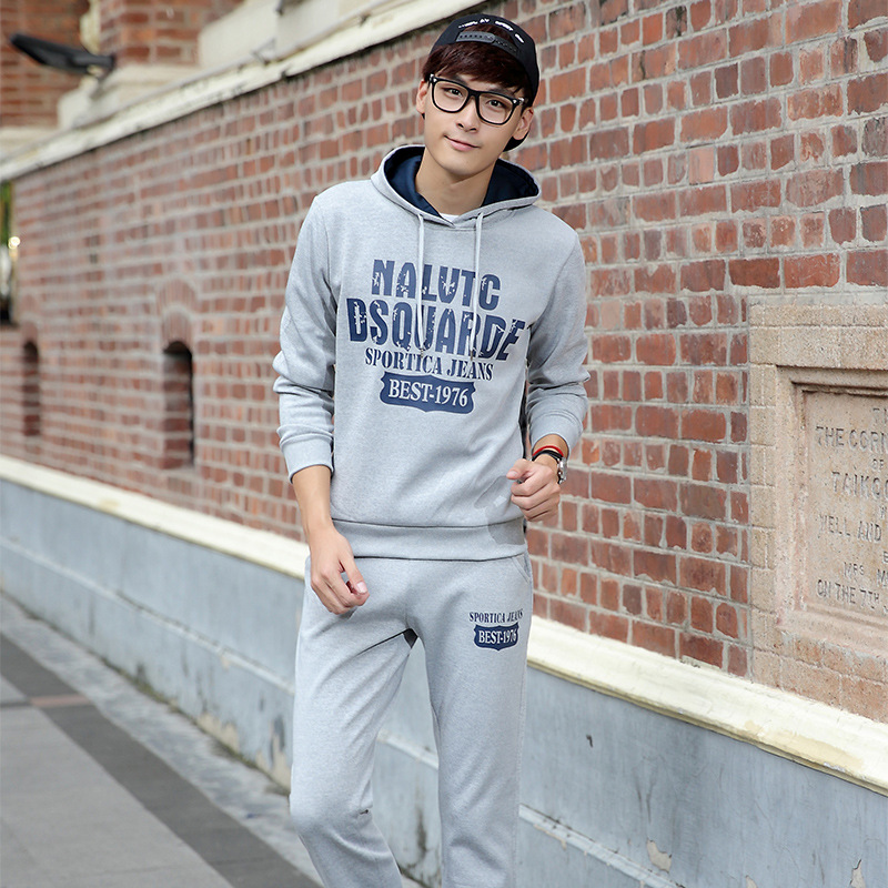 2018 otoño traje deportivo casual hombre encapuchado impresión suéter traje deportivo de hombre un cabello