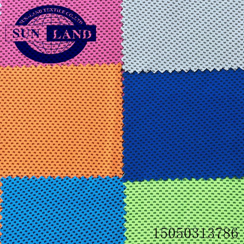 厂家直供遇水凉感网布 冰凉钻石双色网眼布 底部色织纱线清凉