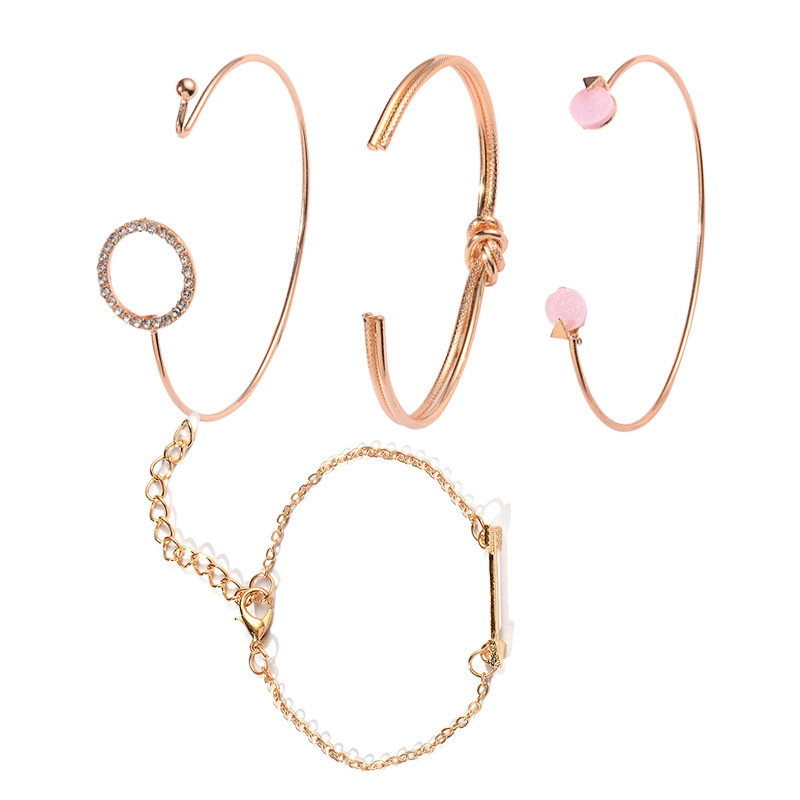 new four-piece arrow set inlaid rhinestone knotted bracelet jewelry wholesale