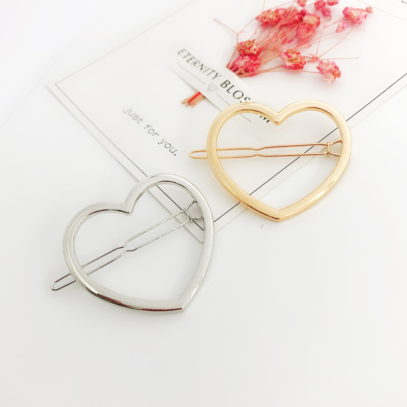 Simple New All-match Alloy Heart-shaped Hairpin display picture 4