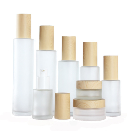 Wood grain craft cosmetic glass bottle Essence cosmetic glass bottle sub-bottling bottle Toner cream bottle