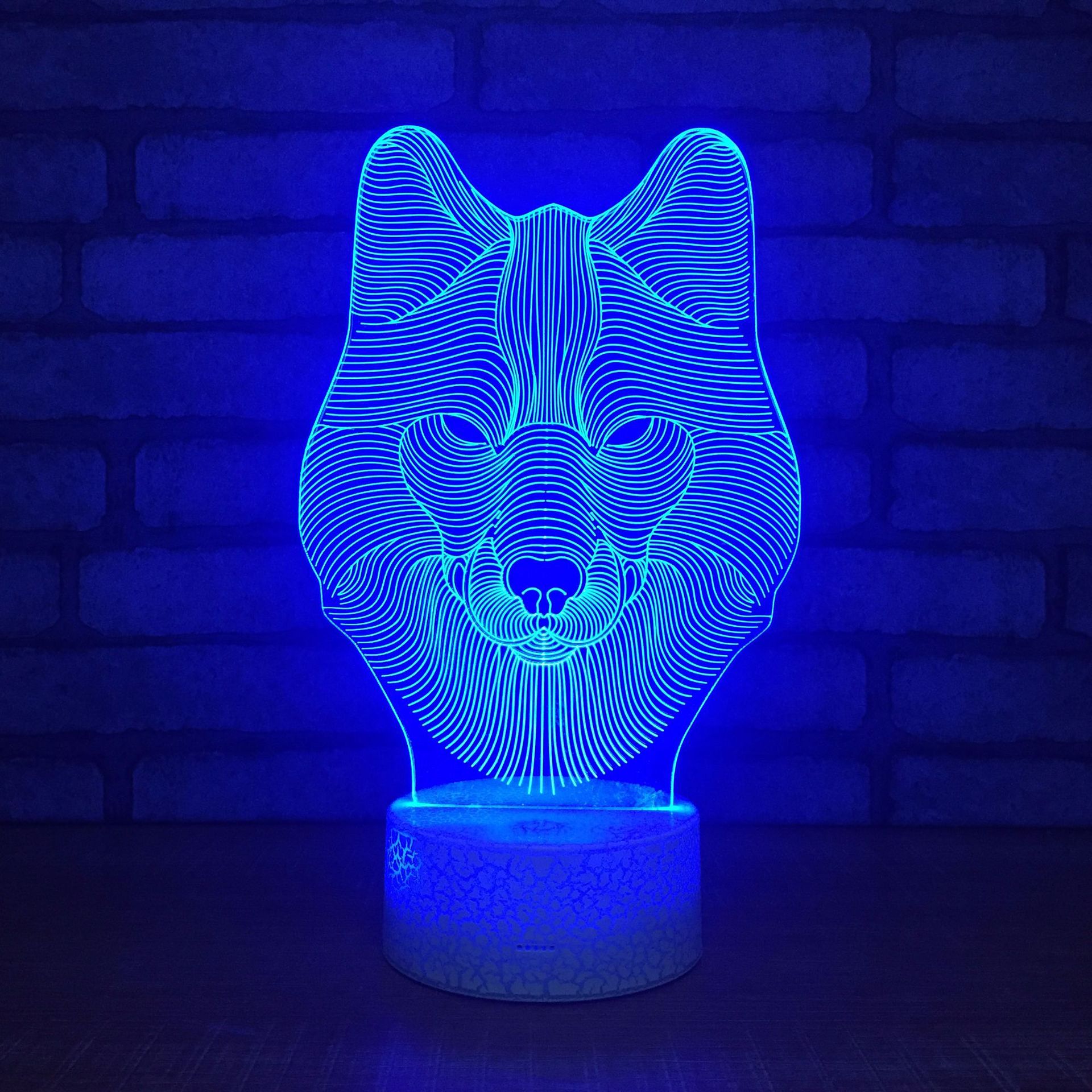 爆裂纹3D灯小夜灯台灯