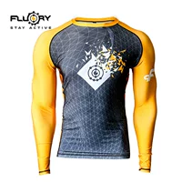 Флори Fire Blood Brazil Jiu-Jitsu одежда против изнашивания длинный рукав фитнес футболка MMA Muay Thai Muay Thai скорость сухой тело одежда для мужчин и женщин