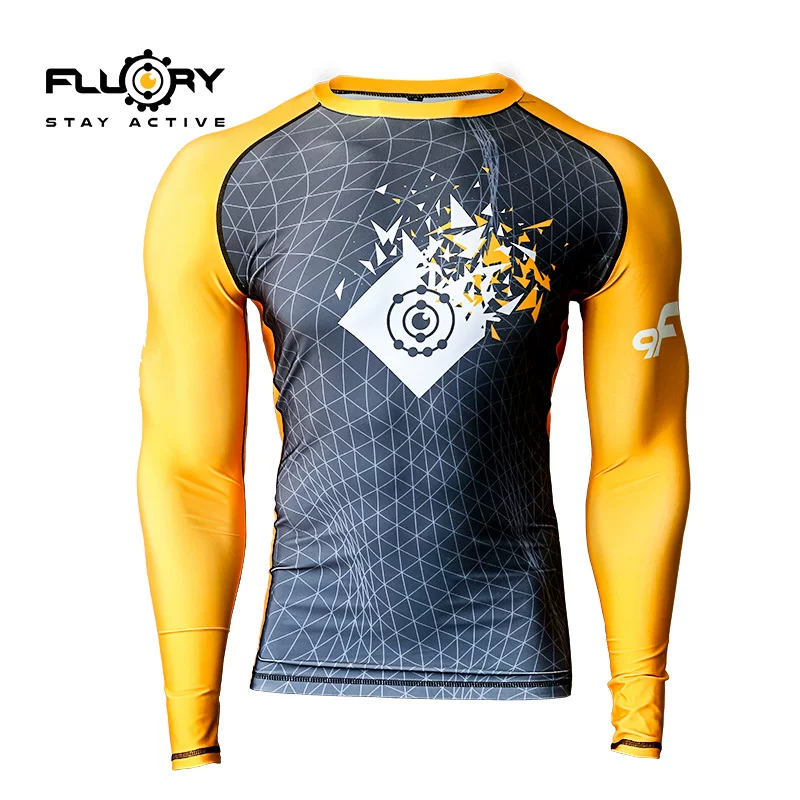 Флори Fire Blood Brazil Jiu-Jitsu одежда против изнашивания длинный рукав фитнес футболка MMA Muay Thai Muay Thai скорость сухой тело одежда для мужчин и женщин