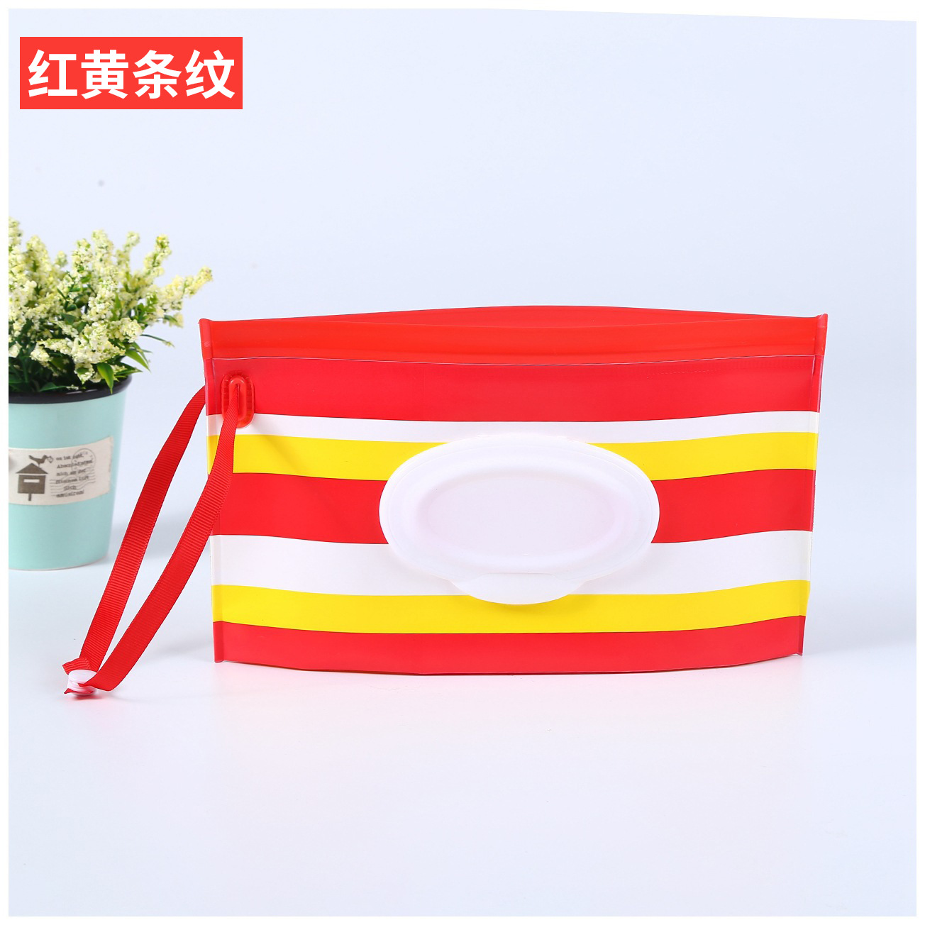 En stock al por mayor bebé EVA bolsa de tejido húmedo bolsa de embalaje extraíble portátil Flip ventana sanitaria bolsa de tejido húmedo bolsa