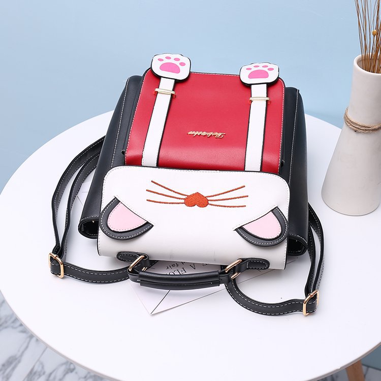 Cute Three-dimensional Cat Backpack Cartoon Animal Student Handbag Female Bag display picture 12