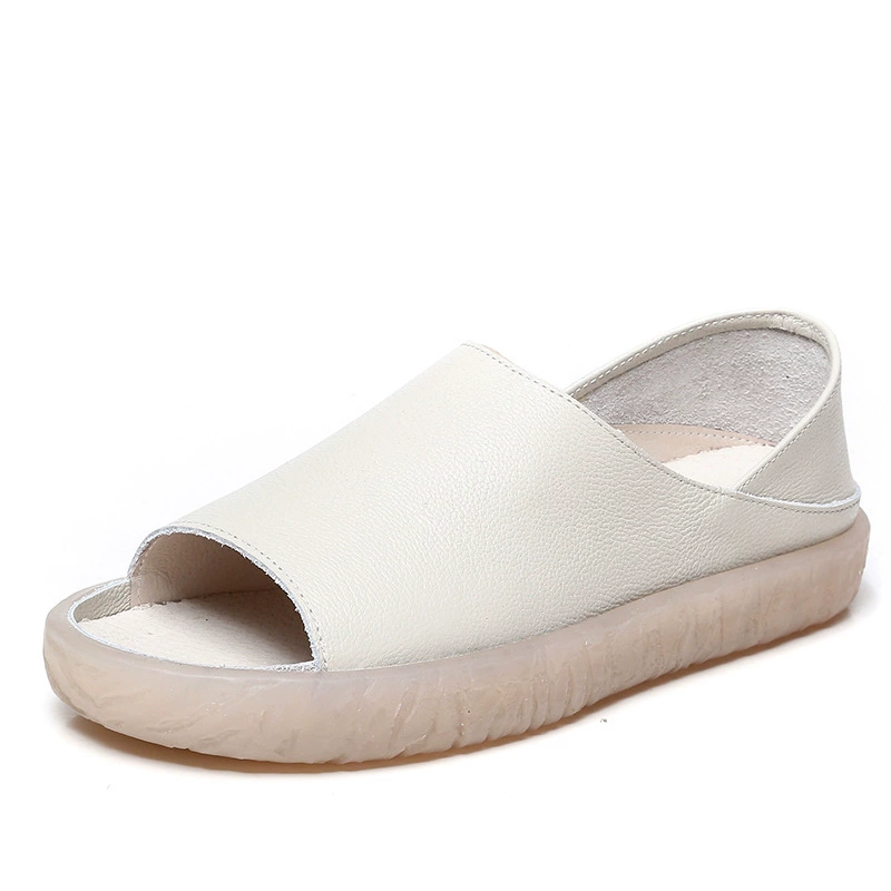 Женские сандалии из натуральной кожи Mori, универсальная обувь для беременных из двух предметов, весна и лето, обувь на плоской подошве с рыбьим носком, повседневная обувь для мам на мягкой подошве