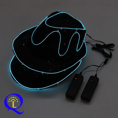 LED發光帽子 男女EL帽子 演唱會助威道具冷光亮片帽子批發