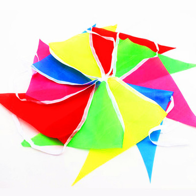 Coloured flag Pennant String flag wholesale marry Wedding decoration The opening celebration festival activity construction site Alert