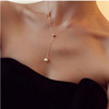 Adjustable necklace from pearl, fashionable pendant, Korean style