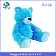 广东玩具定做蓝色熊仔加工 可爱七彩泰迪熊毛绒玩具 时尚家居摆件