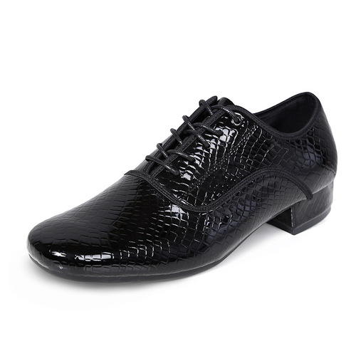 Microfiber patent leather men's modern dance shoes, wear-resistant soles, square dance shoes, ballroom dance shoes, outdoor dance shoes, watch