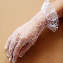 新娘手套白色蕾絲情趣內衣配飾手指唯美寫真透明防曬手套