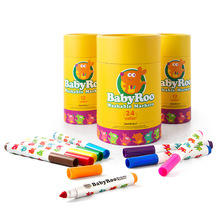 低价出售美乐儿童可水洗12色24色粗头水彩笔涂鸦绘画彩色笔玩具