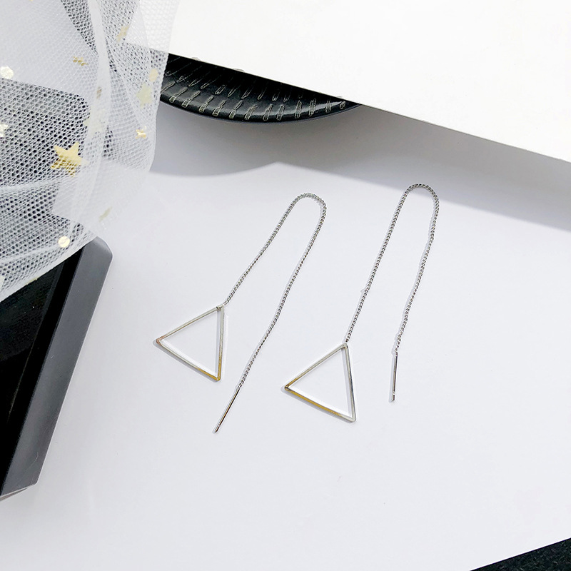 5g Weight No Inlaid Inlay Material Earrings Classification Housewarming, Anniversary, Business, Wedding, Travel, Birthday, Festival Occasion Copper Material Geometric Pattern Women'S Gender Plating Design Gold, Silver Color Geometric Plating Copper No Inlaid Drop Earrings 14