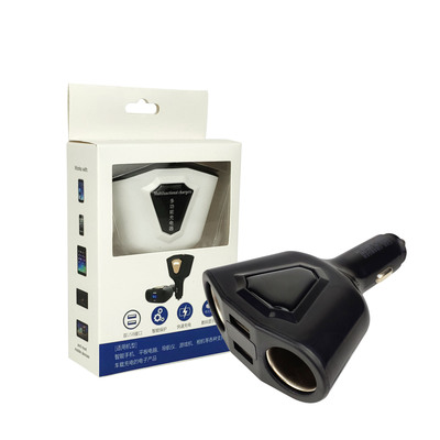 汽車點煙器壹分二壹拖二轉接器 5V3.1A雙usb車載充電器 120W數顯