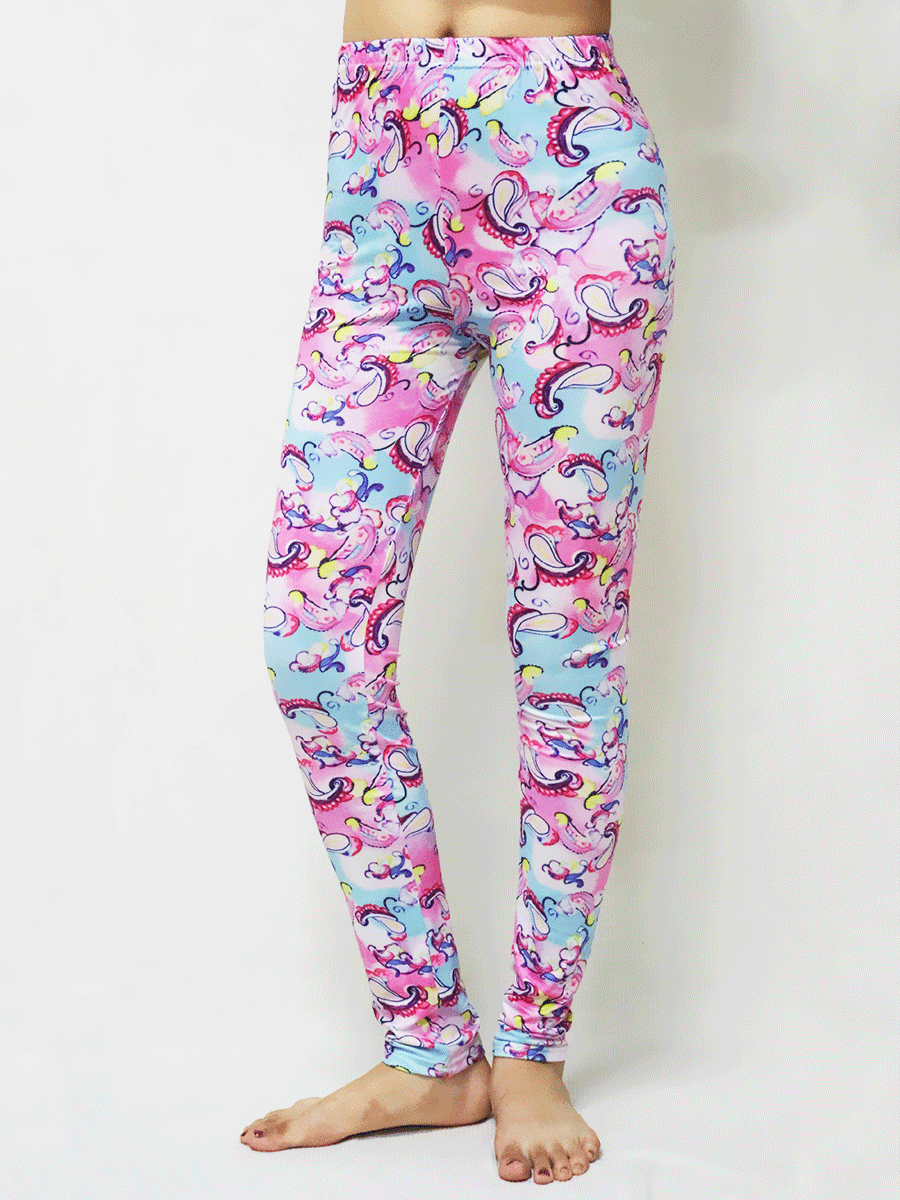 mixed color printed leggings  NSOY46062